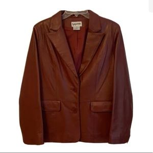 🔥SALE🔥 Vintage Bagatelle Burgundy Burnt Rust 100% Leather Jacket Size 10 Med